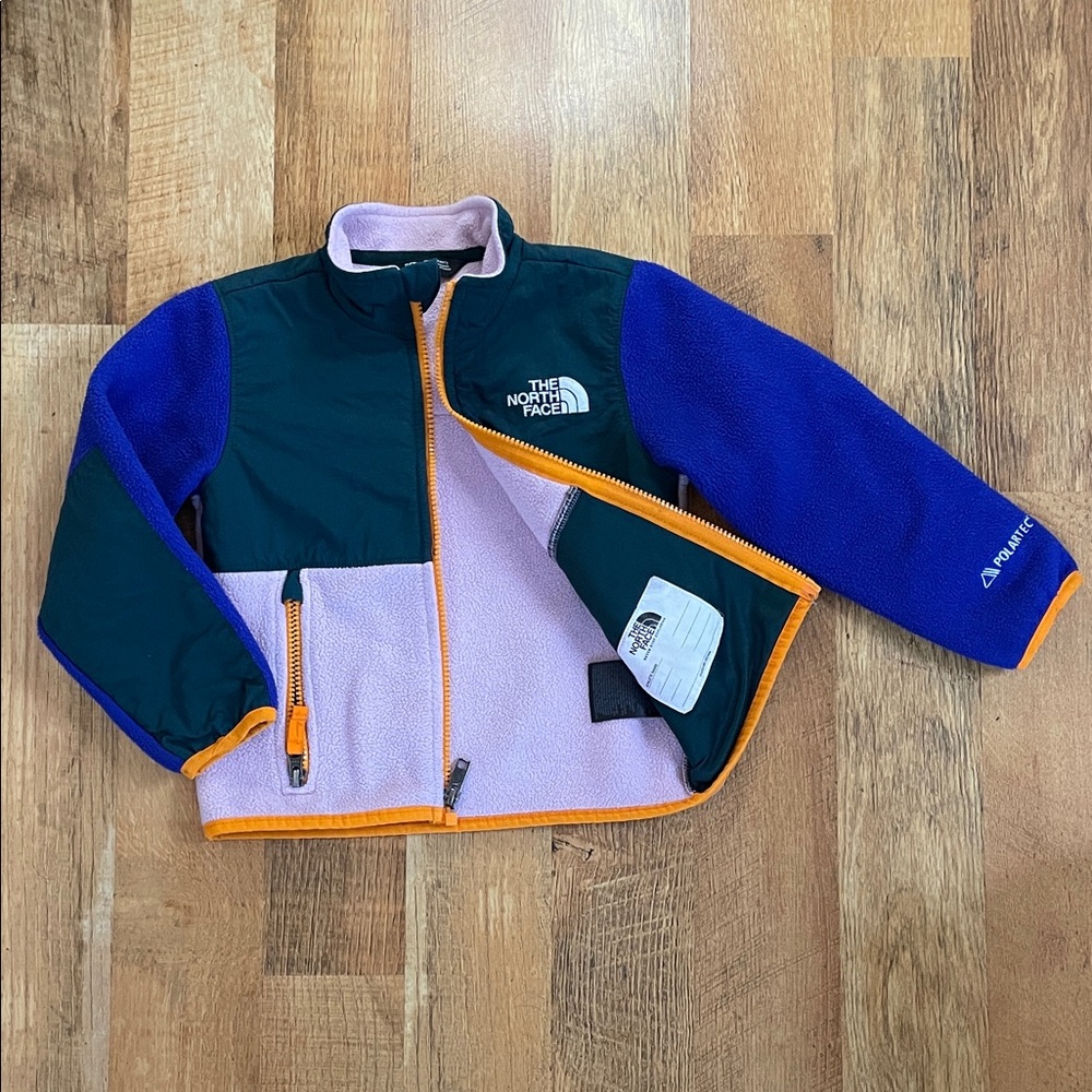 The NORTH FACE Kids Girls Fleece/Windbreaker Zip in Colorblock 4T Polartec